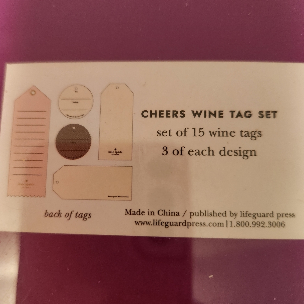 Kate Spade wine Gift Tags - Picture 4 of 4